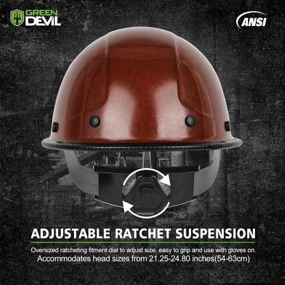 Fiberglass Full Brim Hard Hat, OSHA & ANSI Rated Safety Helmet with Brim Guard for Men