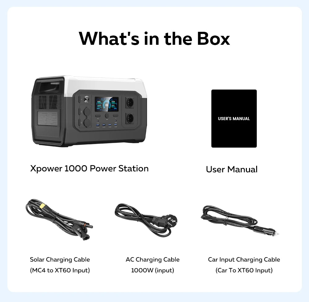 Ctolity XP1000 Powerbank 1800w Portable Power Station, 1024Wh Lifepo4 Battery, 200w Solar Panel for Camping Solar Generator