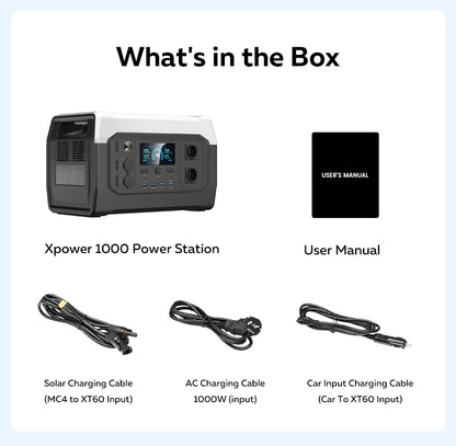 Ctolity XP1000 Powerbank 1800w Portable Power Station, 1024Wh Lifepo4 Battery, 200w Solar Panel for Camping Solar Generator