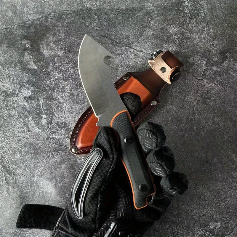 Leather Knife Case Small Straight Knife, Camping Portable Mini Knife, Portable Fishing Adventure EDC Knife