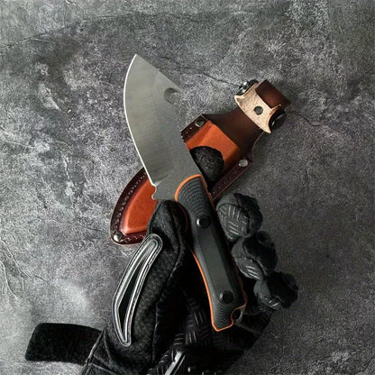 Leather Knife Case Small Straight Knife, Camping Portable Mini Knife, Portable Fishing Adventure EDC Knife