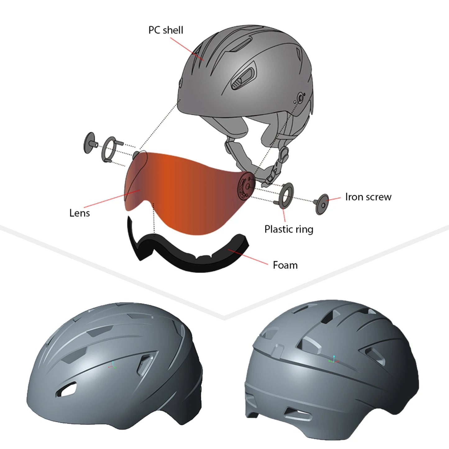 US Ski Helmet Snowboard Helmet Outdoor Snow Sport Helmet with Removable Liner and Ear Pads snow sport helmet