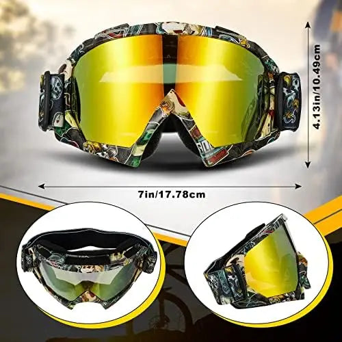 Tallew 4 Pairs Motocross Goggles ATV Dirt Bike Ski Racing Riding Gear