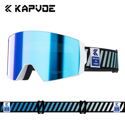 KAPVOE New Outdoor Photochromic Ski Goggles Winter Snow Sports for Unisex Snow Glasses UV400 Anti-fog Magnetic Snowboard Glasses