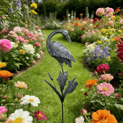 Metal Crane Garden Stakes, 2 Pack Heron Bird