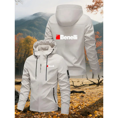 Men's hooded outdoor jacket, suitable for hiking, mountaineering, and daily travel, breathable and durable. Sports windbreaker
