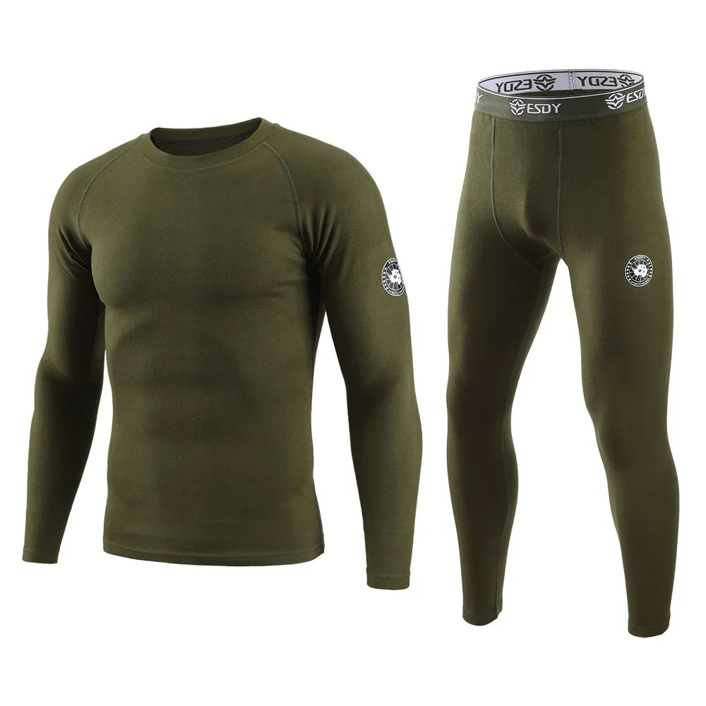 New Winter Men's Thermal Underwear Warm Sports Long Johns High Quality Elasticity Cycling Fitness Underwear Set