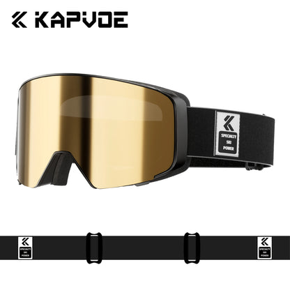 KAPVOE Outdoor Photochromic Ski Goggles Breathable HD Winter Sports Snow Glasses UV400 Anti-fog Magnetic Snowboard Glasses New