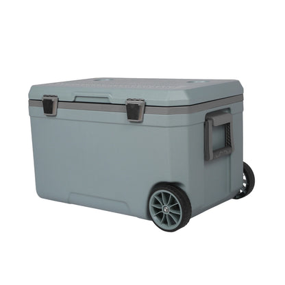 70L Outdoor Camping Vehicle Insulated Box with Handle Portable Car Wheel Insulator Plastic Cooler Box for Beach Beverage Camping