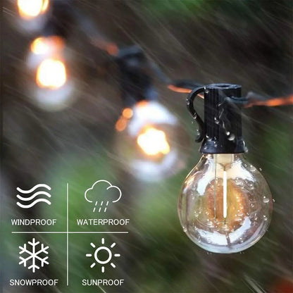97FT Outdoor LED String Lights with 49 Shatterproof Bulbs, Waterproof for Backyard, Porch, Party, Camping