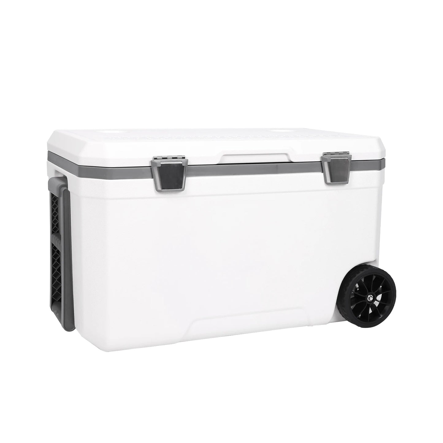 70L Outdoor Camping Vehicle Insulated Box with Handle Portable Car Wheel Insulator Plastic Cooler Box for Beach Beverage Camping