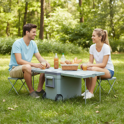 36 Quart Cooler with Wheels Holds Ice Up To 24h Ice Chests Portable Camping Cooler Leak-Proof for Tailgating Parties Picnics