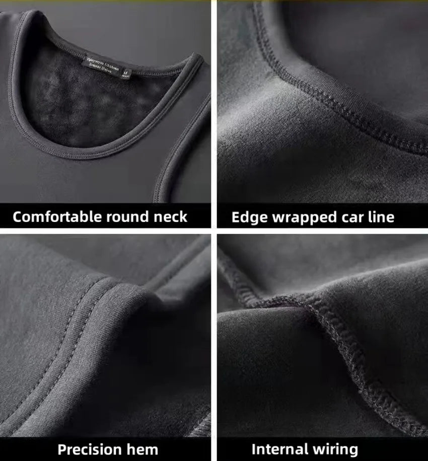 Autumn Winter Thermal Underwear Man Sleeveless Vest Thermo Lingerie Men's Warm Top Thickening Thermo Vest Undershirt
