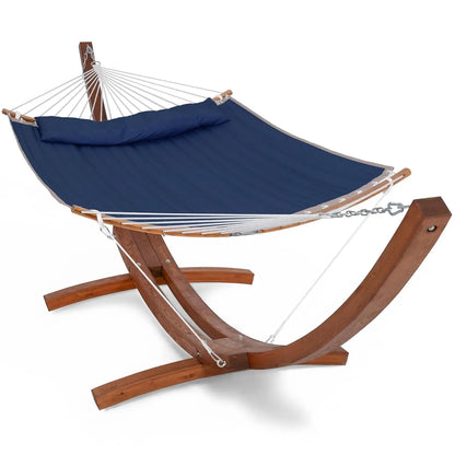 Hammocks Double Hammock with Wooden Stand Included, Outdoor Hammocks for Outside, 475 lbs Capacity, Dark Gray, Customized