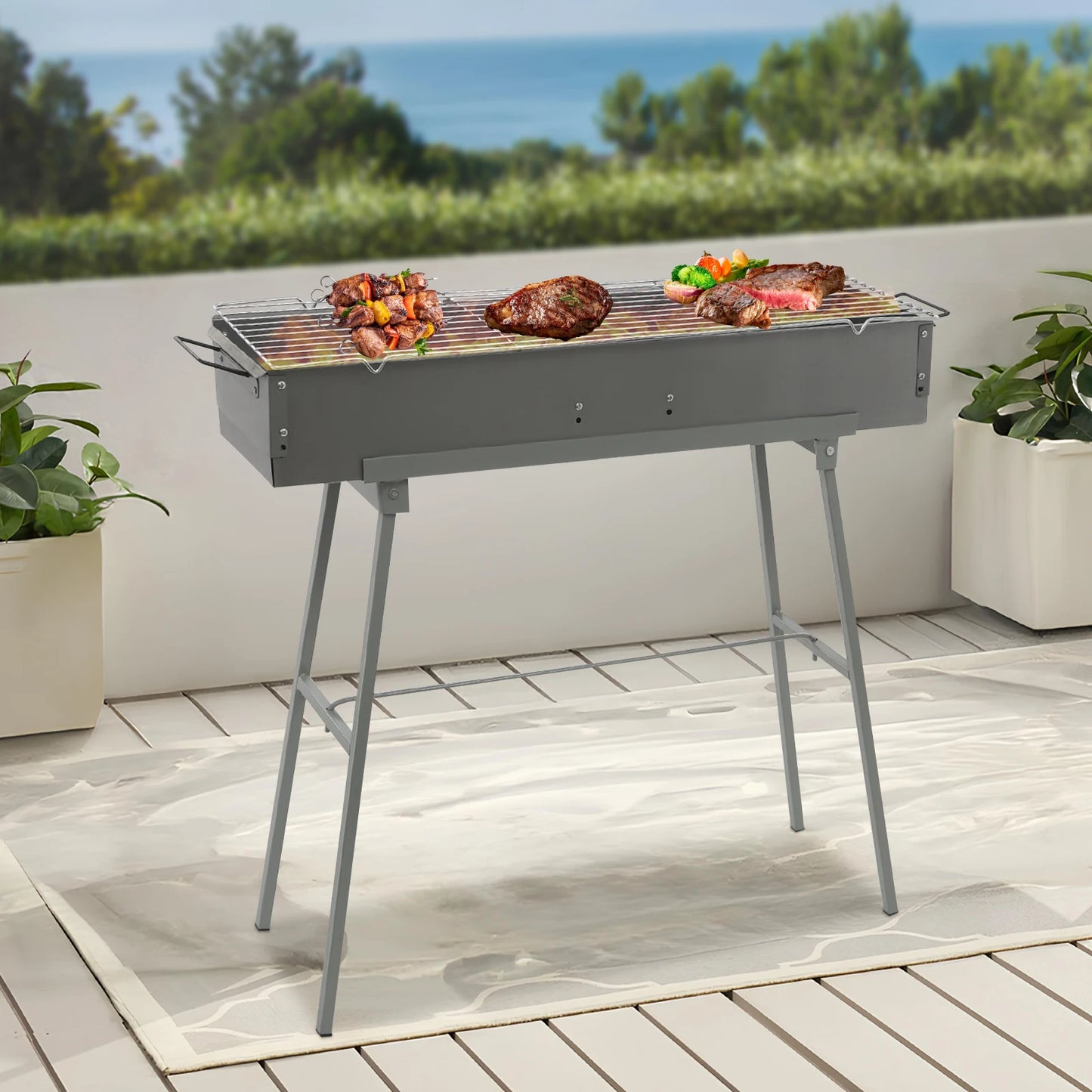 Portable BBQ Grill Folding Camping Barbecue Grill Charcoal Grills