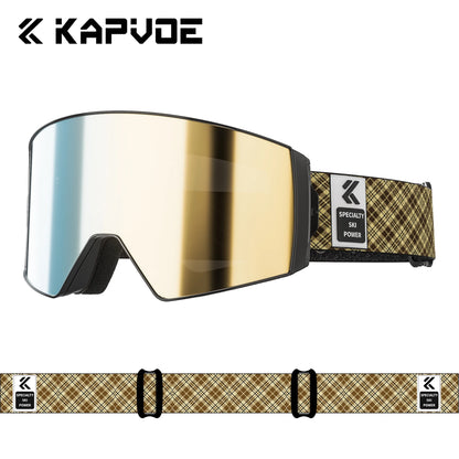 KAPVOE New Outdoor Photochromic Ski Goggles Winter Snow Sports for Unisex Snow Glasses UV400 Anti-fog Magnetic Snowboard Glasses
