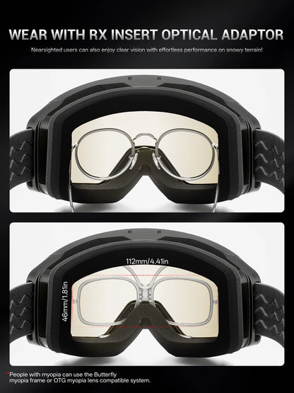 KAPVOE Outdoor Photochromic Ski Goggles Breathable HD Winter Sports Snow Glasses UV400 Anti-fog Magnetic Snowboard Glasses New