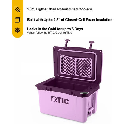 Portable Insulated Cooler 32 Quart Ultra-Light Chest for Beverages, Beach, Camping, Picnic, Fishing, Boating Adventures