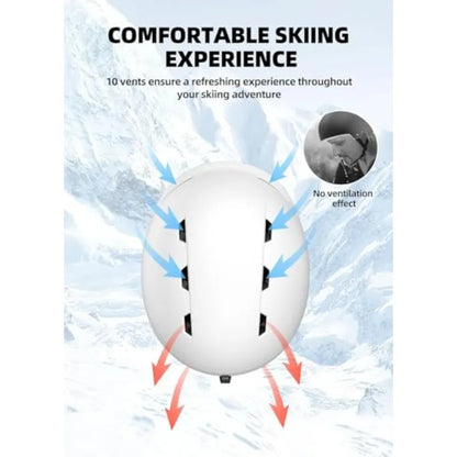 Ski Helmet, Lightweight Adult Snowboard Helmet (M Size 21.6''-23.2'') with Sturdy PC Shell & Shock-Absorbing EPS Foam & Soft Lin