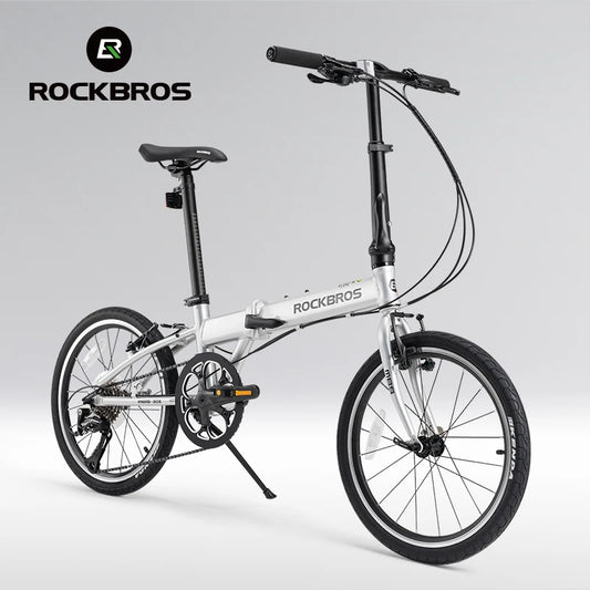 ROCKBROS MBS 20 inch Folding Bike with Shimano RD 8 speed Rear Derailleur Aluminium Alloy V Brake Bicycle Adult Folding Bike