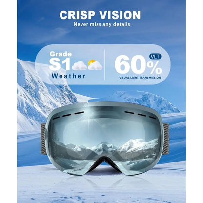 Universal Ski Goggles with 100% UV Protection for Men and Women