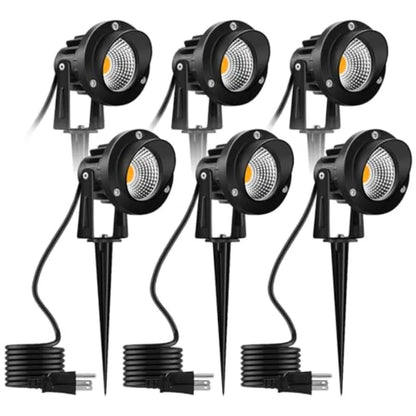 120V LED Landscape Lights 10W 120V Outdoor Landscape Lighting with Ground Spike 3000K Warm White IP65 Waterproof Outdoor Spotli