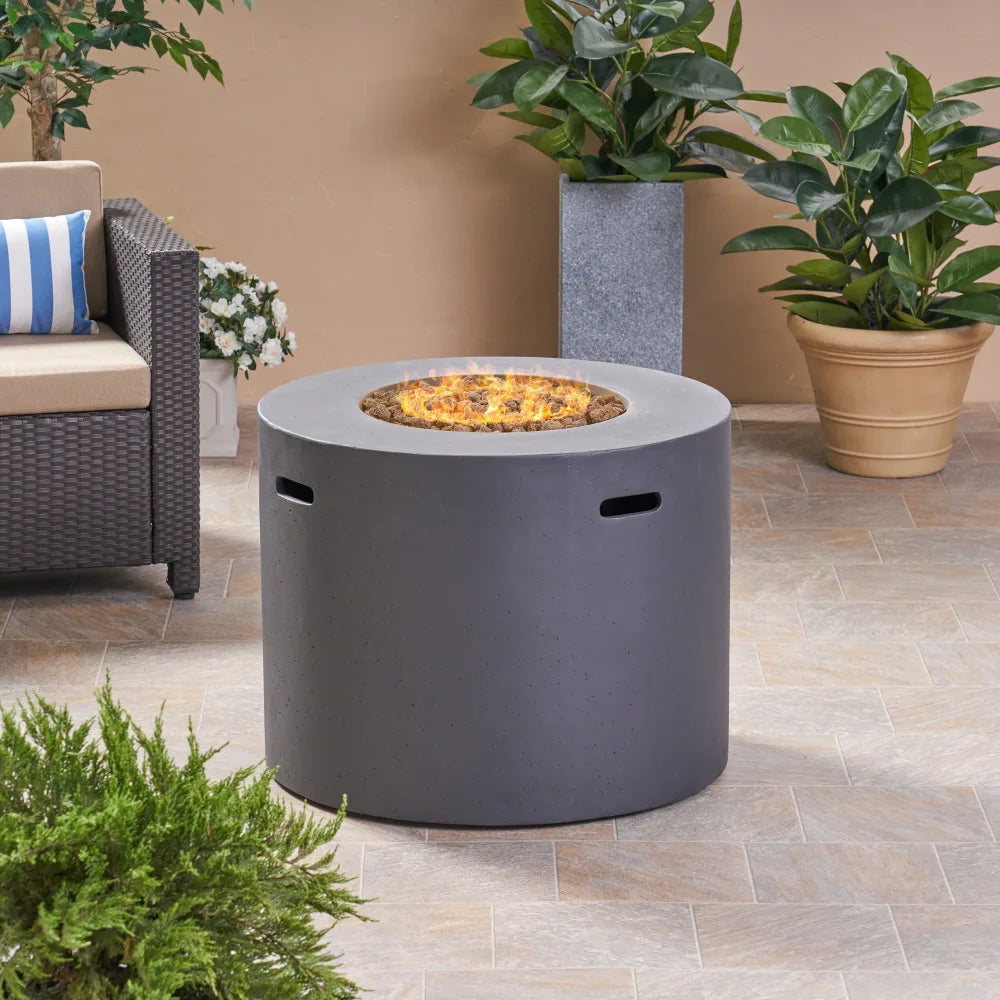 31 Inch Round MGO Propane Fire Pit Table 40000 BTU Outdoor Fireplace Heater for Patio Garden Decor