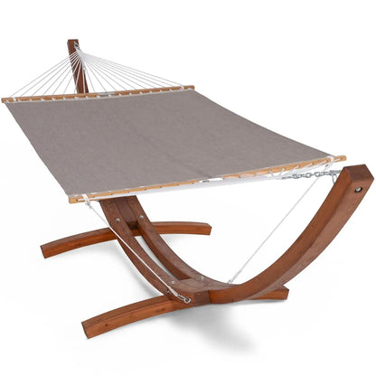 Hammocks Double Hammock with Wooden Stand Included, Outdoor Hammocks for Outside, 475 lbs Capacity, Dark Gray, Customized