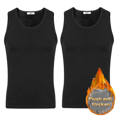 2pcs Men Thermal Underwear Man Sleeveless Vest Autumn WinterThermo Lingerie Men's Warm Top Thickening Thermo Vest Undershirt