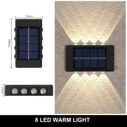 Solar LED Light, Outdoor Waterproof Wall Lamp, Dusk to Dawn Fence Up And Down Luminous Lighting  for Summer Garden Yard Porch