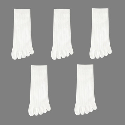 5 Pairs of Men's Summer Five-Toe Socks, Thin Cotton Toe Socks, Low-Cut Ankle Sports Socks