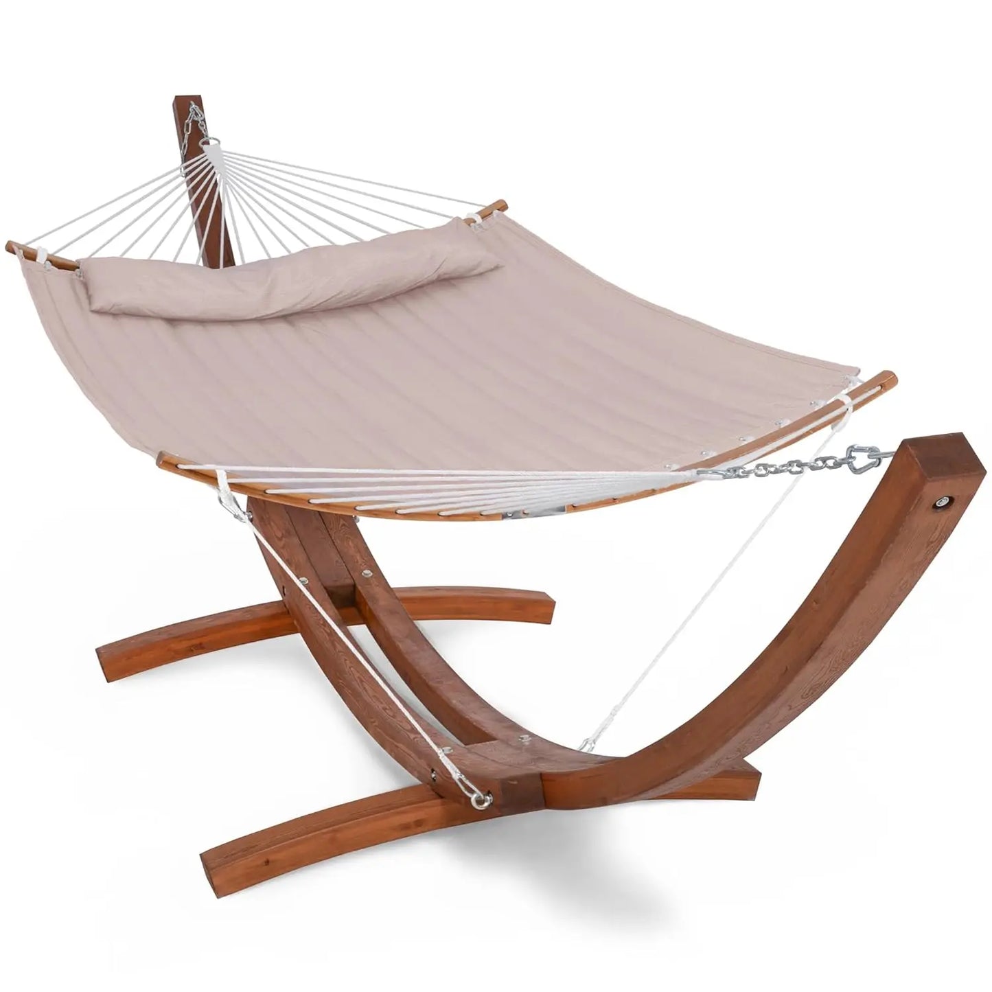 Hammocks Double Hammock with Wooden Stand Included, Outdoor Hammocks for Outside, 475 lbs Capacity, Dark Gray, Customized