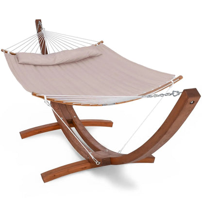 Hammocks Double Hammock with Wooden Stand Included, Outdoor Hammocks for Outside, 475 lbs Capacity, Dark Gray, Customized