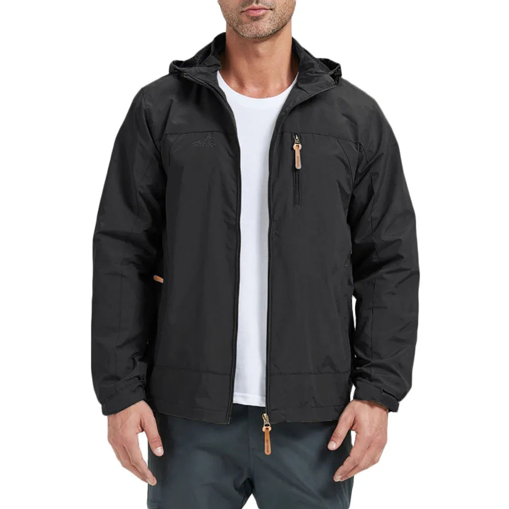 Outdoor Jacket for Men Camping Hiking Climbing Hooded Winproof Waterproof Slim Fit Outwear Zipper Breatable Fashion Jackets