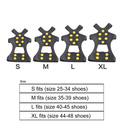 10 Teeth Climbing Crampons Anti-Slip Mountaineering Cleats Unisex Snow Claw Shoe Covers Outdoor Chain Shoe Spikes