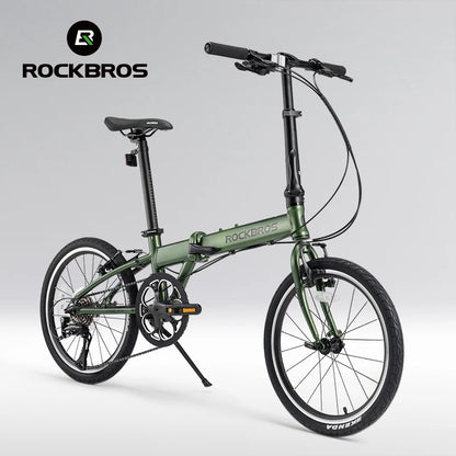 ROCKBROS Folding Bike Aluminium Alloy Frame 20 inch Bike Shimano 8-speed V Brake City Riding Lightweight  Adult Folding Bike