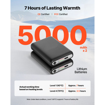 SucceBuy S/M/L/XL Winter Heated Socks with APP Control & 5000mAh Battery Rechargeable Thermal Heating Socks for Ski Hiking
