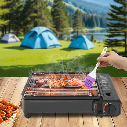 2.2KW Portable LPG/Butane Gas Grill Stove Outdoor Camping Stove Cooking BBQ Cooker Kit w/Carrying Case for Traveling Trekking RV