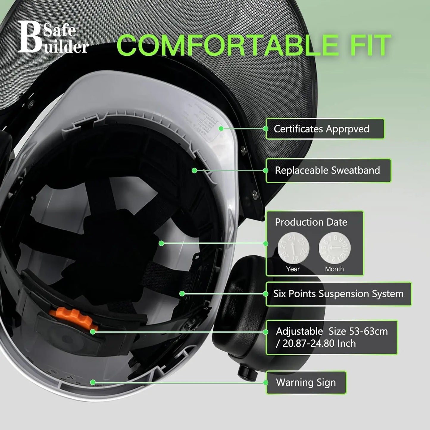 3-in-1 Forestry Safety Helmet with Face Shield, Ear Muffs & Hearing Protection - ANSI Z89.1 OSHA Certified Hard Hat
