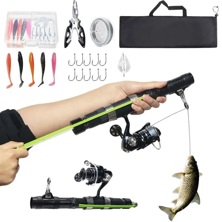 Carbon Fiber Fishing Poles and Reels Combo for Projecting Lures