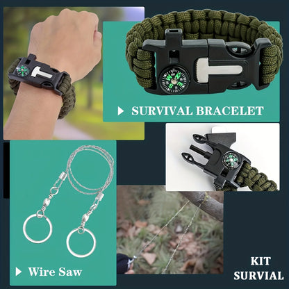 Ultimate Survival Gear Kit, 20-in-1 Emergency Survival Equipment & Tools, Ideal for Camping, Hiking, and Outdoor Adventures