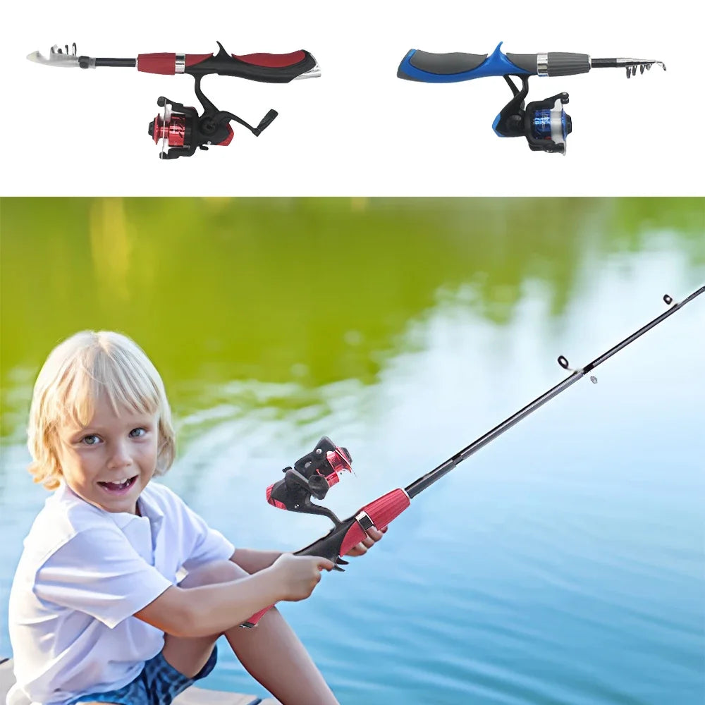 Child Telescopic Fishing Rods With Spinning Reel