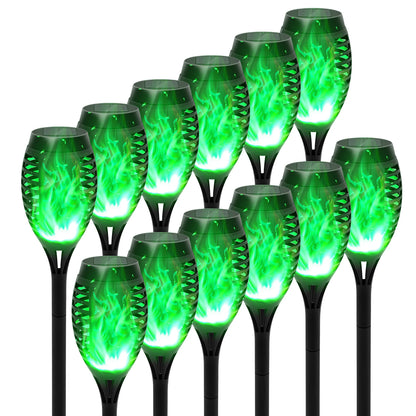 4/6/8/12Pcs Solar Flame Torch Light LED Flickering Outdoor Decoration Powered For Lawn Path Yard Patio Floor Night Lamp