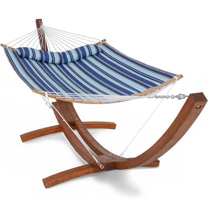 Hammocks Double Hammock with Wooden Stand Included, Outdoor Hammocks for Outside, 475 lbs Capacity, Dark Gray, Customized