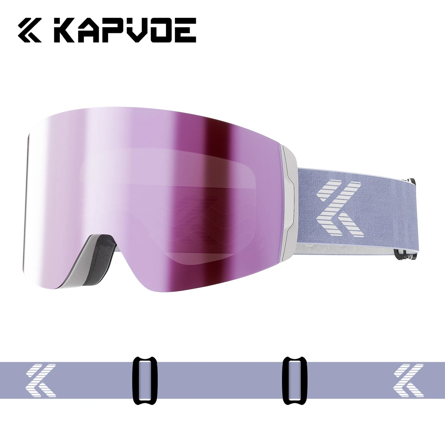 KAPVOE New Photochromic Ski Goggles Snowboard OTG Snow Glasses Magnetic Lens Men Women UV400 Double Layers Lens Anti Fog Skating