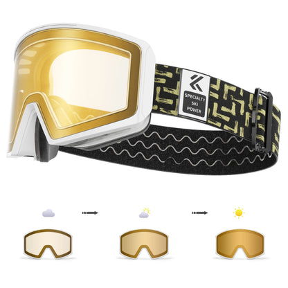 KAPVOE New Outdoor Photochromic Ski Goggles Men Snowboard Glasses Women Winter Snow Sunglasses UV400 Magnetic Attraction Lens