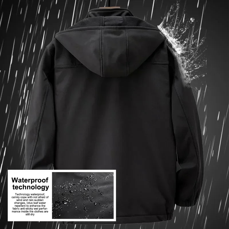 2026 New Hiking Jackets Suit Winter Men's Padded Thickened Cold Windproof Waterproof Warm Riding Outdoor Mountaineering Clothing