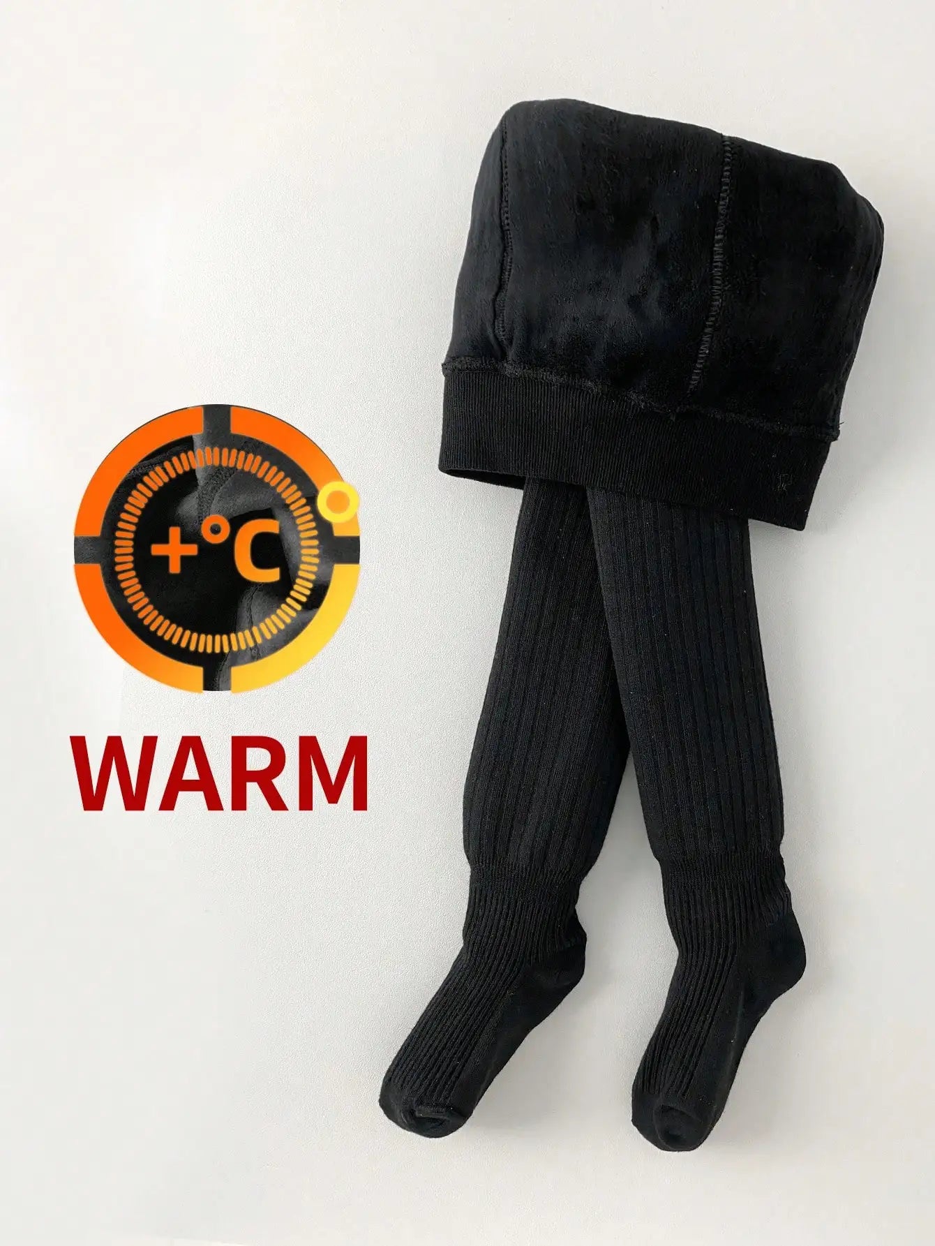 Warm Thermal Lined Stirrup Tights for Toddler Girls, Winter Ribbed Leggings with Soft Fleece Interior