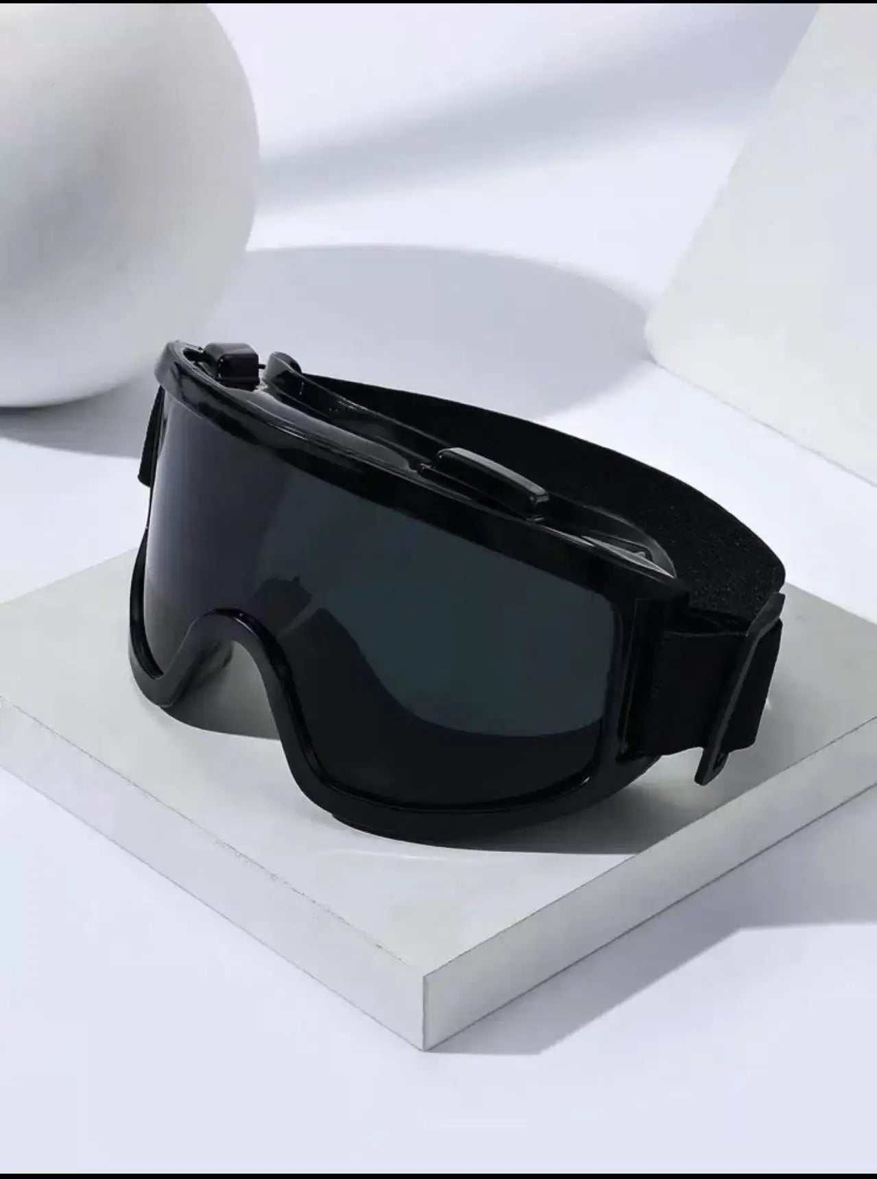 Flexible all-black oversized ski goggles, suitable for skiing, cycling, adventure, motorcycle, off-road, dustproof, washable, ou