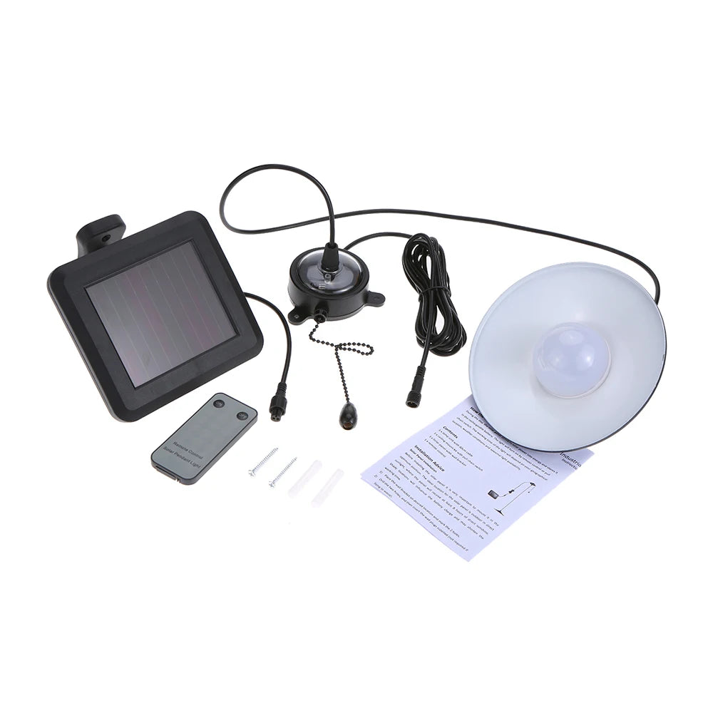 Solar Lamp Solar Pendant Light 2 Control Modes 8 LED Solar Shed Light with Remote Control Pull Cord Switch for Indoor Outdoor